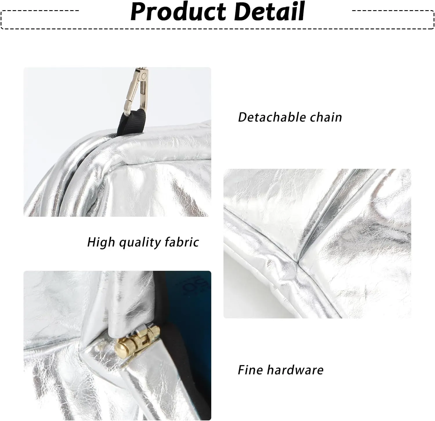 Fecialy Women's PU Leather Clutch Purse Ruched Handbags Formal Evening Bag Chic Soft Dumpling Crossbody Bag Party Wedding