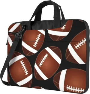 Football Brown Modern 13-15.6 Inch Laptop Bag For Man And Women, Computer Messenger Bag, Trendy Shoulder Strap Design