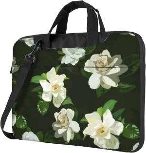 Gardenia Watercolor Green Modern 13-15.6 Inch Laptop Bag For Man And Women, Computer Messenger Bag, Trendy Shoulder Strap Design
