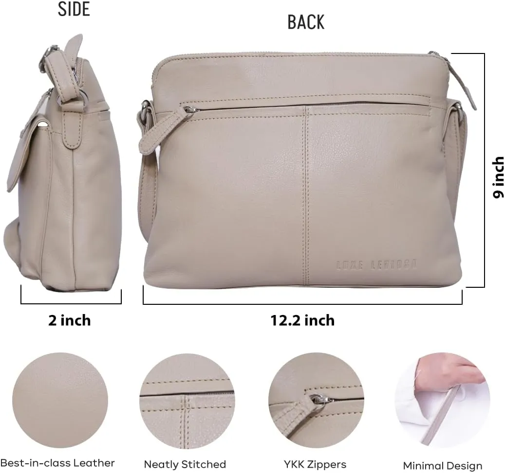 Genuine Leather Crossbody Bag for Women  Medium Size Leathure Purse, Stylish and Durable Handbags for Women
