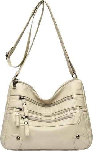 Genuine Leather Shoulder Bags Stylish Hobo Handbags Purses Crossbody Bags for Women Womens Double Strap Shoulder Bag Purse