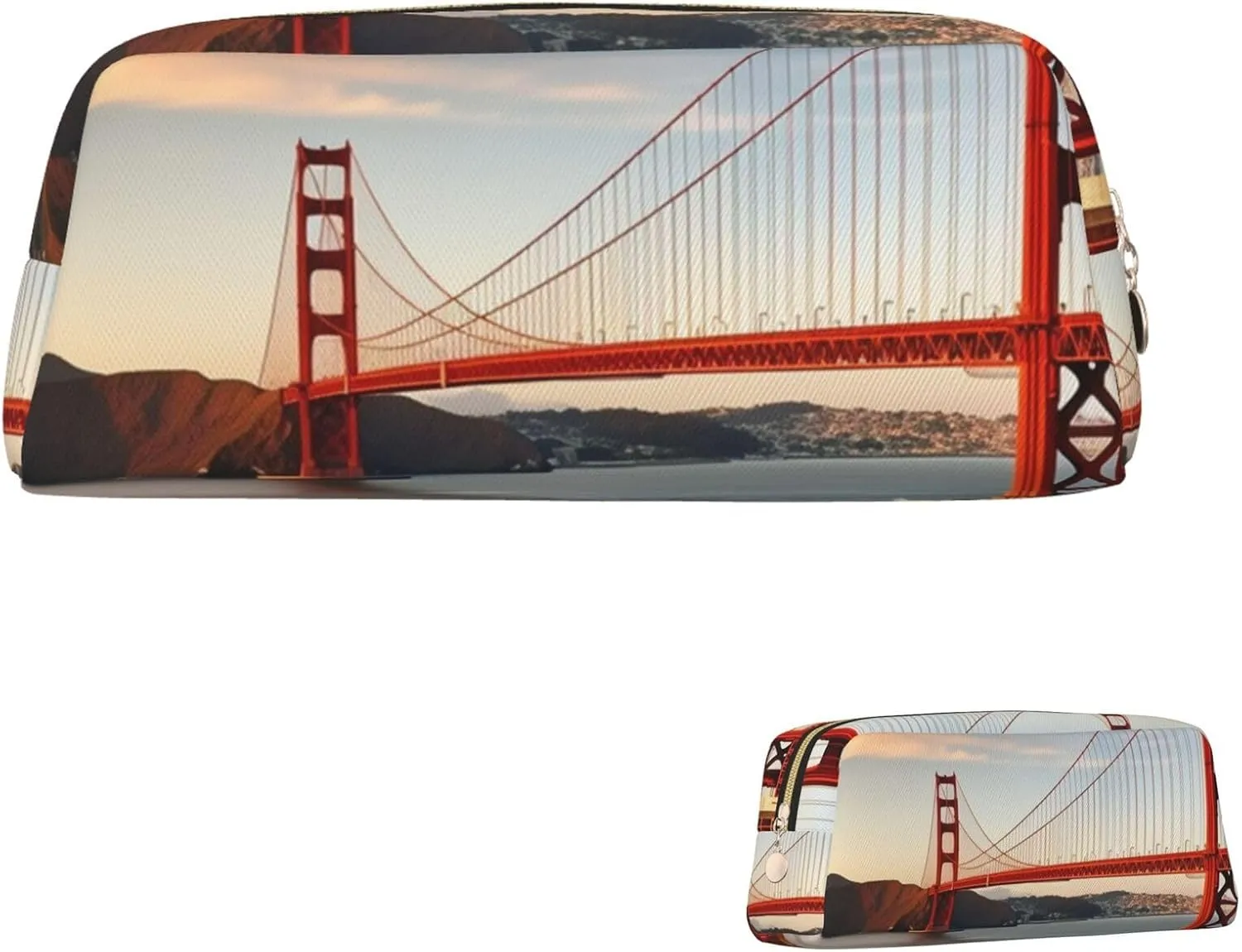 Golden Gate Bridge Makeup Bag Travel Cosmetic Bag for Women Men Pencil Case Zipper Toiletry Bag Purse