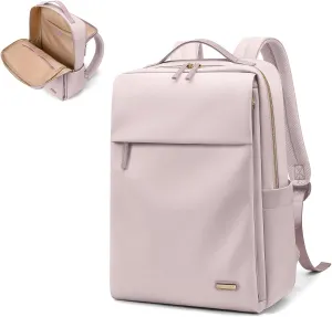 GOLF SUPAGS Travel Laptop Backpack for Women Airline Approved for Work College Travel Multi-Functional Casual Daypack Teacher Nurse Bags Fits 15.6 Inch Notebook (Pinkish Grey)