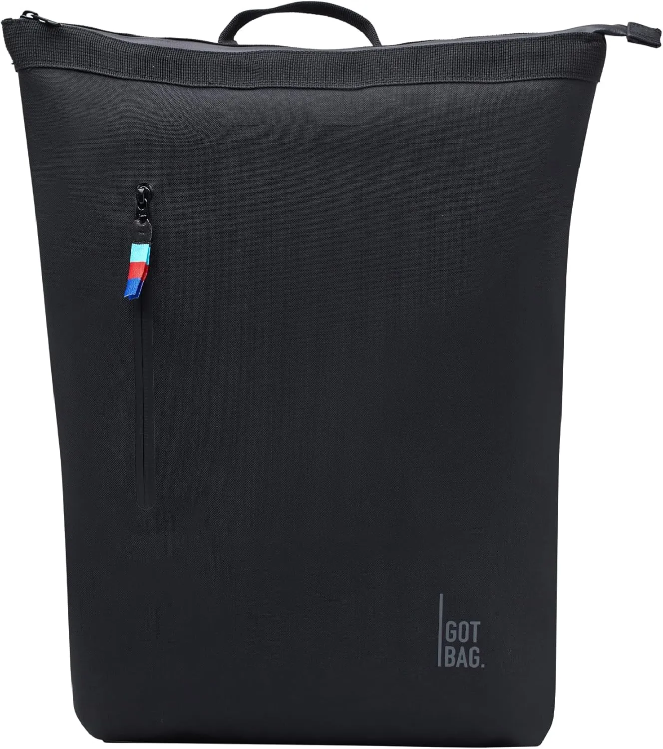 GOT BAG - NO!ROLLTOP Backpack, Backpack for Hiking & Travel with a 15 Laptop Sleeve, Eco-Conscious Bag Made of Recycled Ocean Impact Plastic (Black Color)