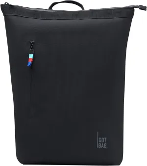 GOT BAG - NO!ROLLTOP Backpack, Backpack for Hiking & Travel with a 15 Laptop Sleeve, Eco-Conscious Bag Made of Recycled Ocean Impact Plastic (Black Color)