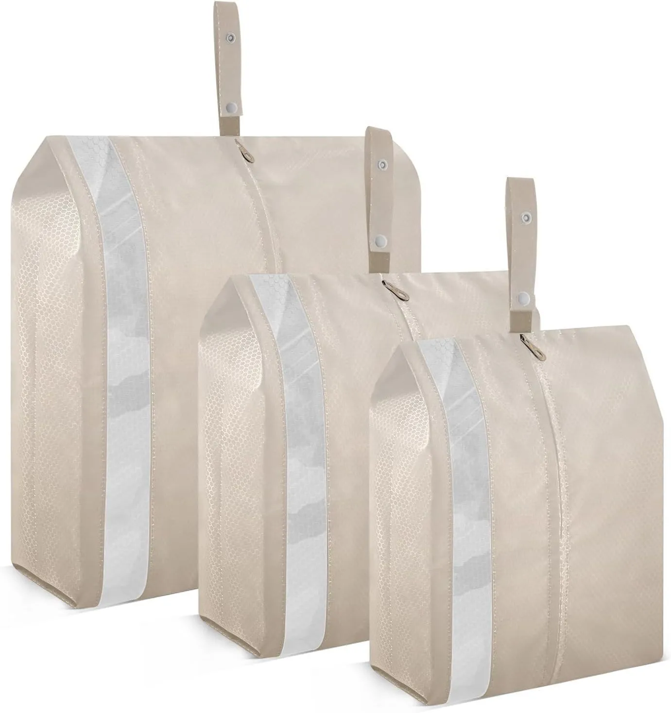 Gradient Light Brown Color Packing Cubes Set of 3, Lightweight Travel Luggage Organizers Foldable Bags for Easy Packing and Organization