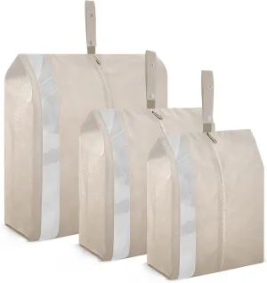 Gradient Light Brown Color Packing Cubes Set of 3, Lightweight Travel Luggage Organizers Foldable Bags for Easy Packing and Organization
