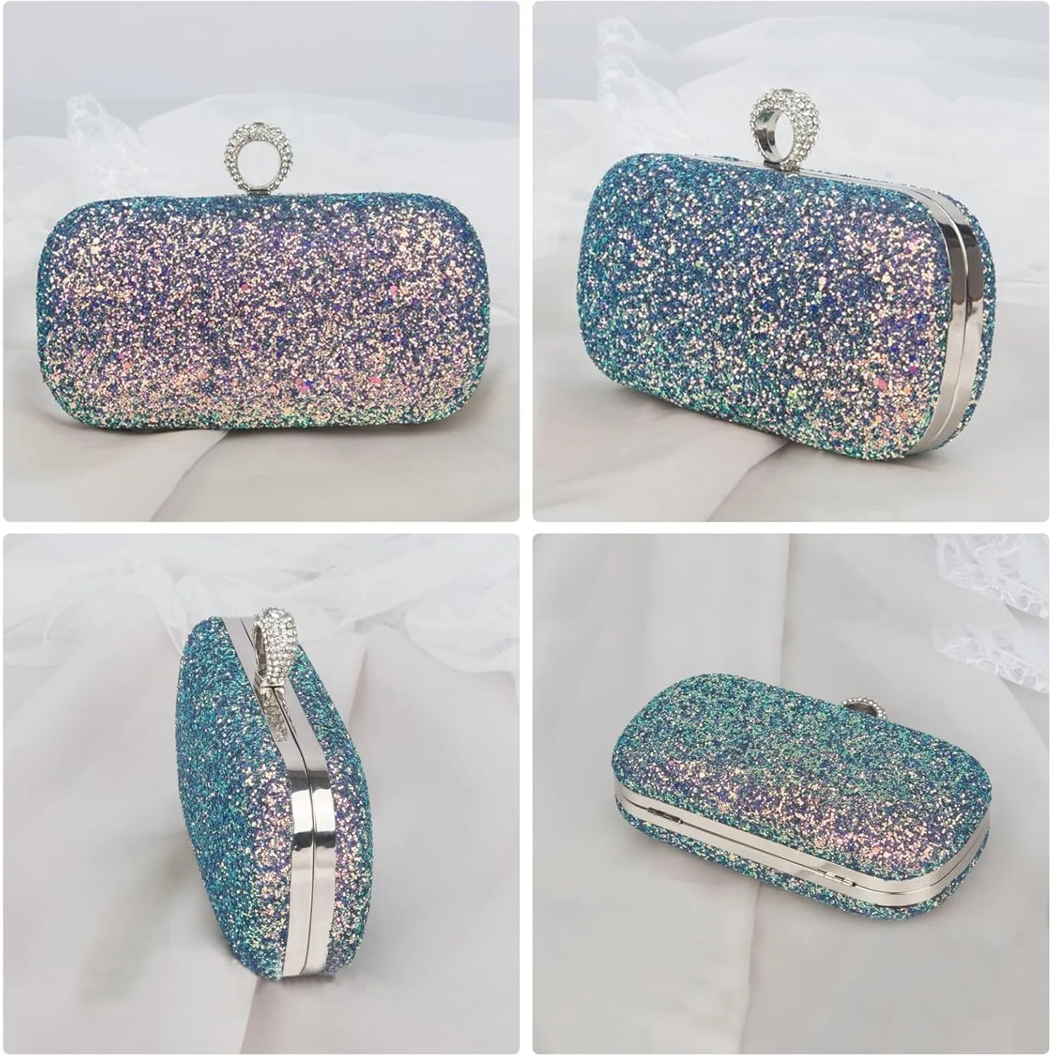 Handbag Bridal Wedding Purse Glitter Shoulder Elegant Crossbody Women Clutch Sequin Evening Ladies Sparkly