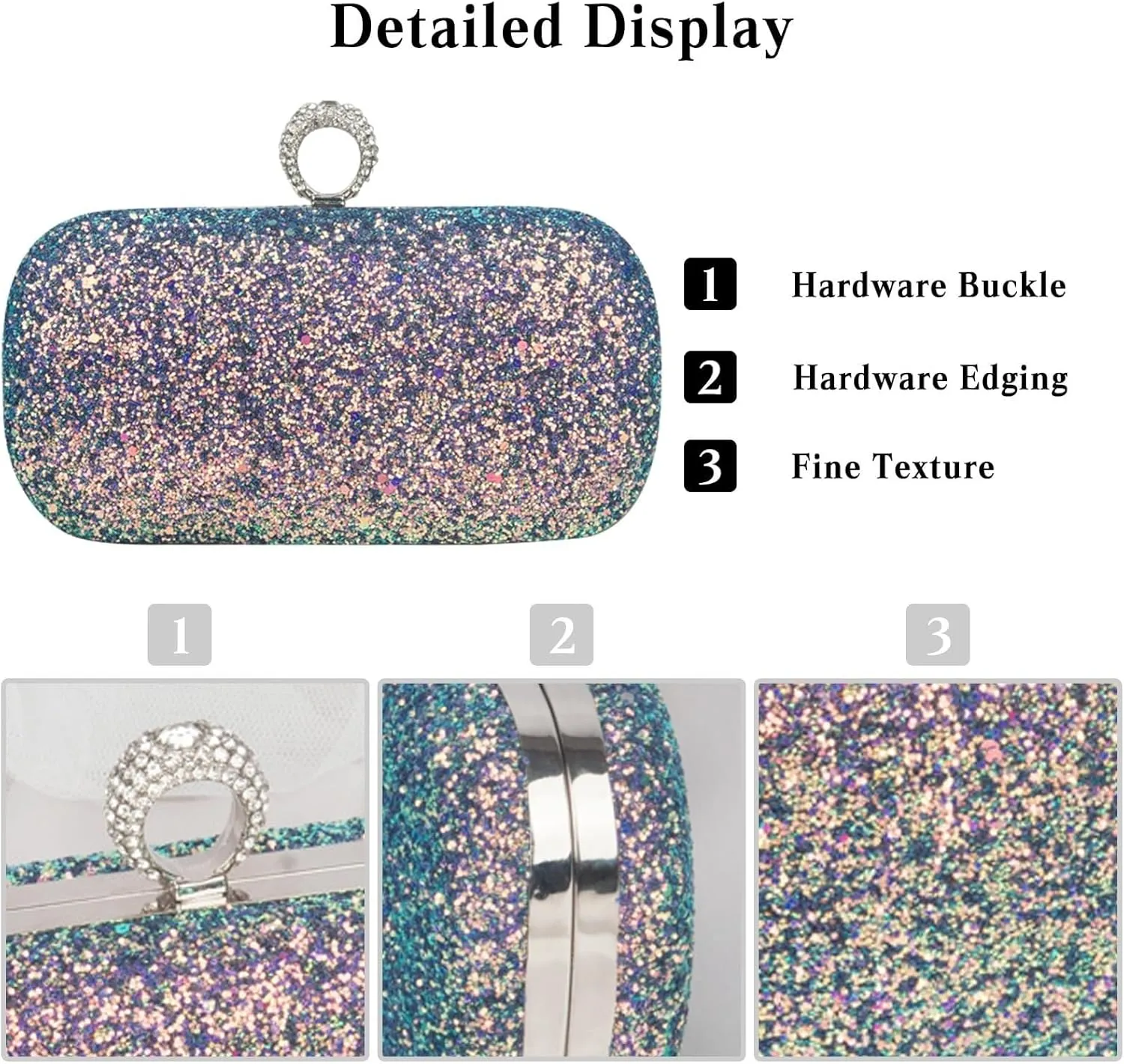 Handbag Bridal Wedding Purse Glitter Shoulder Elegant Crossbody Women Clutch Sequin Evening Ladies Sparkly