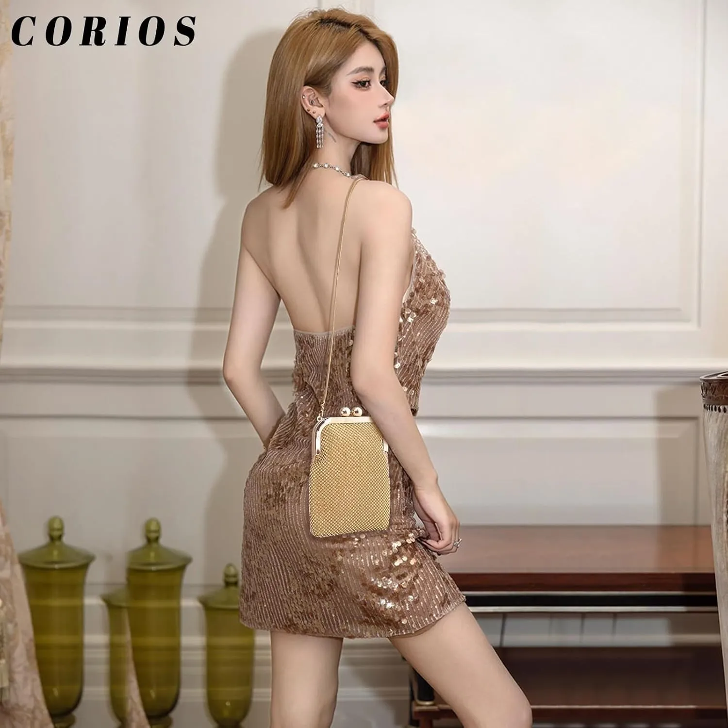 Handbag Bridal Wedding Purse Shoulder Elegant Pouch Crossbody Women Rhinestone Clutch Sparkling Crystal