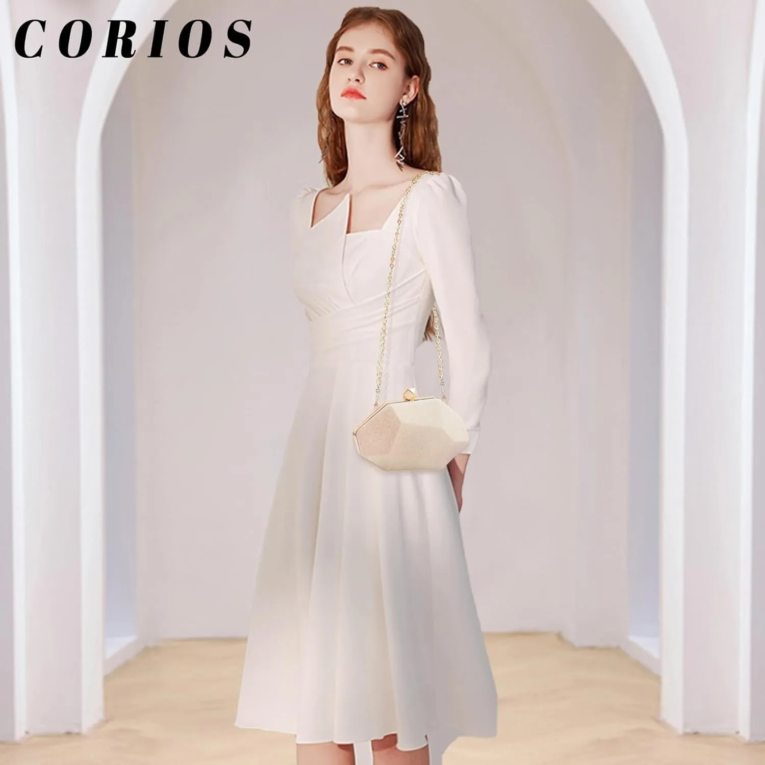 Handbag Women's Bridal Wedding Purse Glitter Irregular Shoulder Elegant Crossbody Evening Clutch Ladies Sparkly