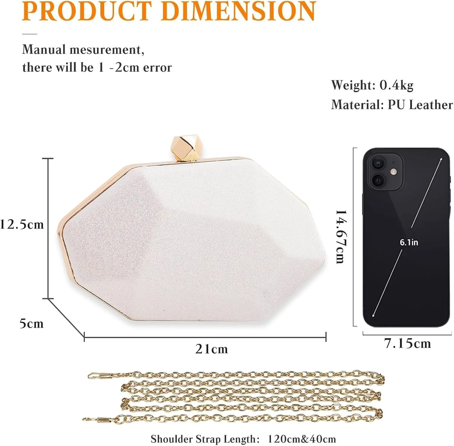 Handbag Women's Bridal Wedding Purse Glitter Irregular Shoulder Elegant Crossbody Evening Clutch Ladies Sparkly