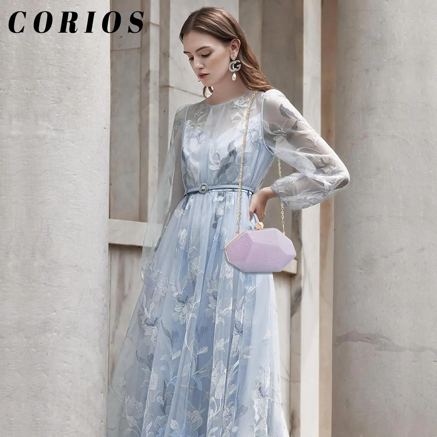 Handbag Women's Bridal Wedding Purse Glitter Irregular Shoulder Elegant Crossbody Evening Clutch Ladies Sparkly