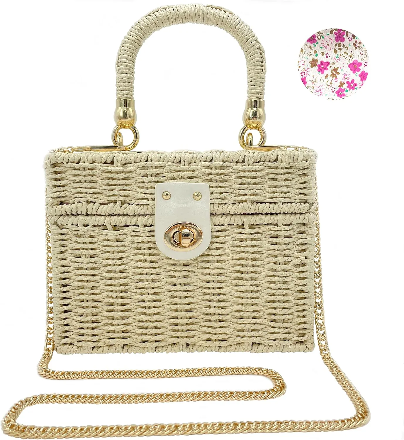 Handwoven Rattan Bag for women-Wicker Woven Square Crossbody vintage Chic Casual Beach Boho Tote Bag with tassel Ornaments