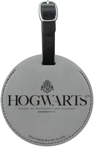 Harry Potter Hogwarts Modern Logo Round Leather Luggage Card Carry-On ID Tag