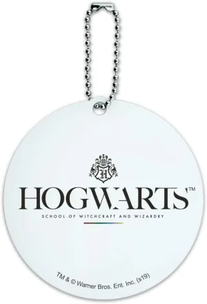 Harry Potter Hogwarts Modern Logo Round Luggage ID Tag Card Suitcase Carry-On