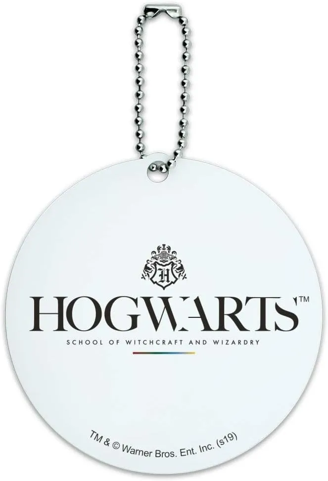 Harry Potter Hogwarts Modern Logo Round Luggage ID Tag Card Suitcase Carry-On