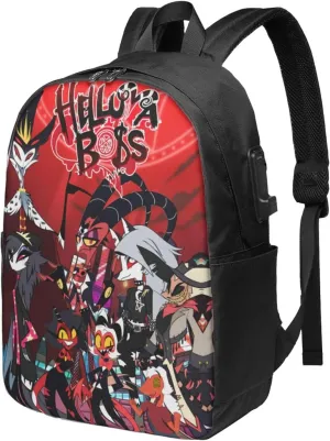 Helluva Comedy Boss Laptop Backpack Gym Bags Work Rucksack Modern Travel Bags Unisex Adult Casual Daypack for Fitness Computer Bag with Usb Charging Port