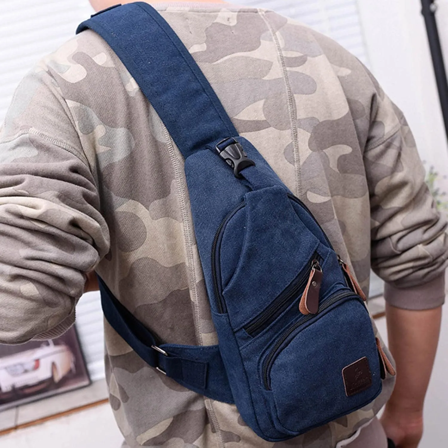 Hiking Chest Travel Portable Men Messenger Bag Fashion Outdoor Canvas Chest Bag Bike Functional Pocket Travel