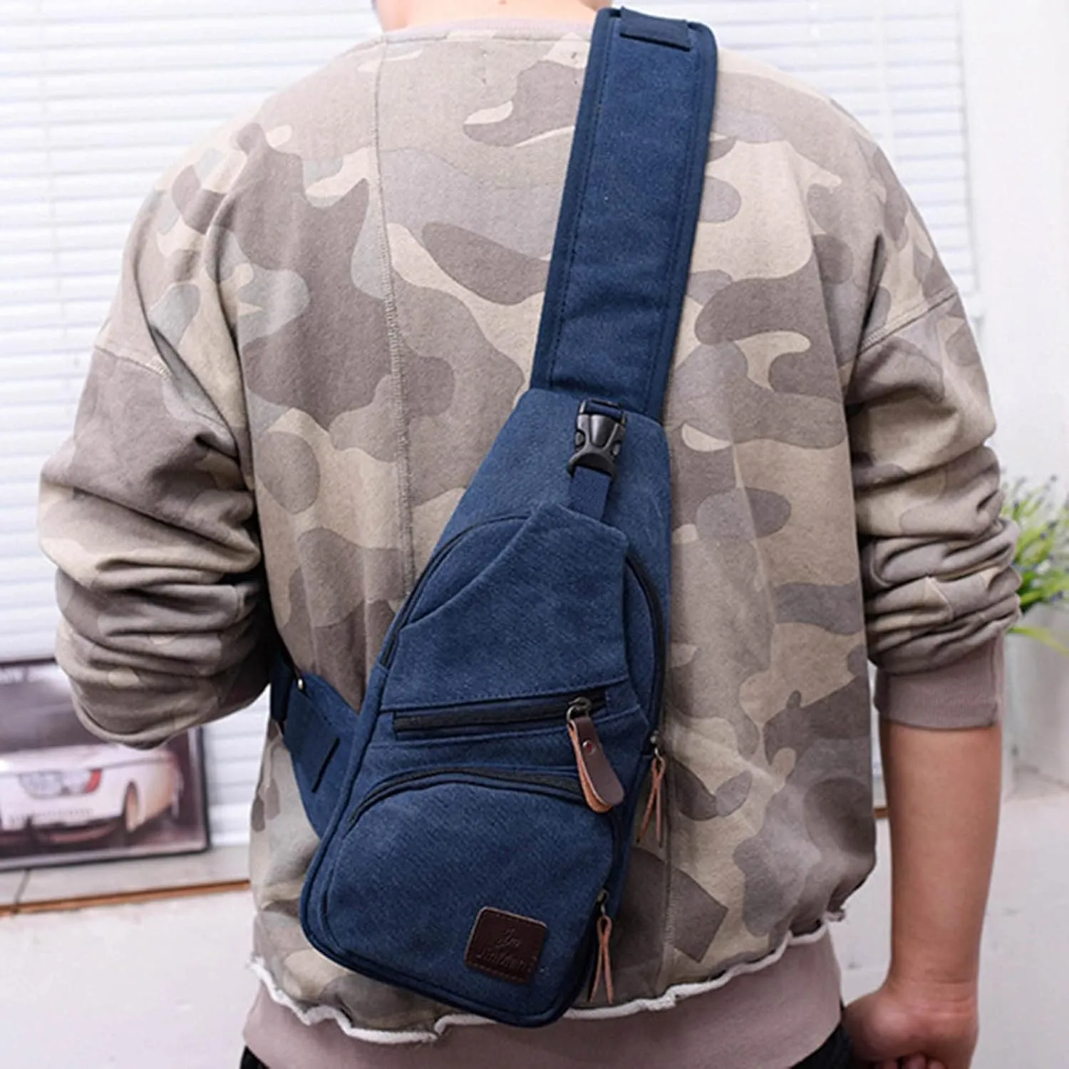 Hiking Chest Travel Portable Men Messenger Bag Fashion Outdoor Canvas Chest Bag Bike Functional Pocket Travel