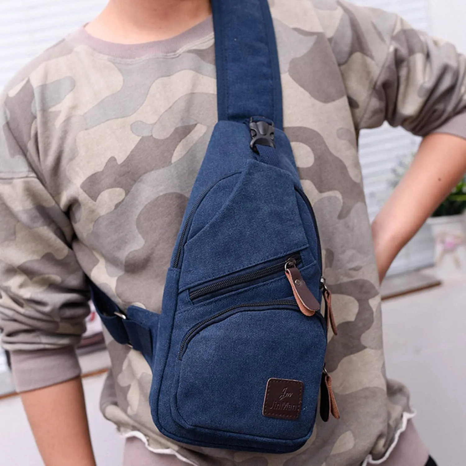 Hiking Chest Travel Portable Men Messenger Bag Fashion Outdoor Canvas Chest Bag Bike Functional Pocket Travel