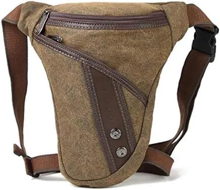 Hiking Cycling Leg BagMultifunctional Waist Bag,Drop Leg Bag Men Thigh Fanny Pack Drop Bag Motorcycle Riding Shoulder Multi-Functional Pouch Crossbody Nylon Male Hip Bum Belt Leg Waist Bags 623(Coffe