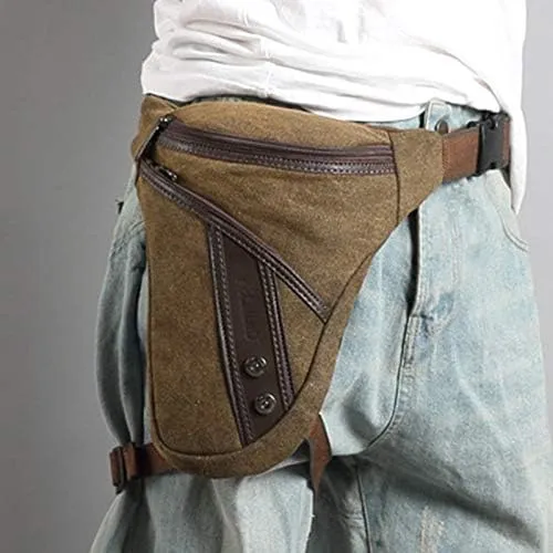 Hiking Cycling Leg BagMultifunctional Waist Bag,Drop Leg Bag Men Thigh Fanny Pack Drop Bag Motorcycle Riding Shoulder Multi-Functional Pouch Crossbody Nylon Male Hip Bum Belt Leg Waist Bags 623(Coffe