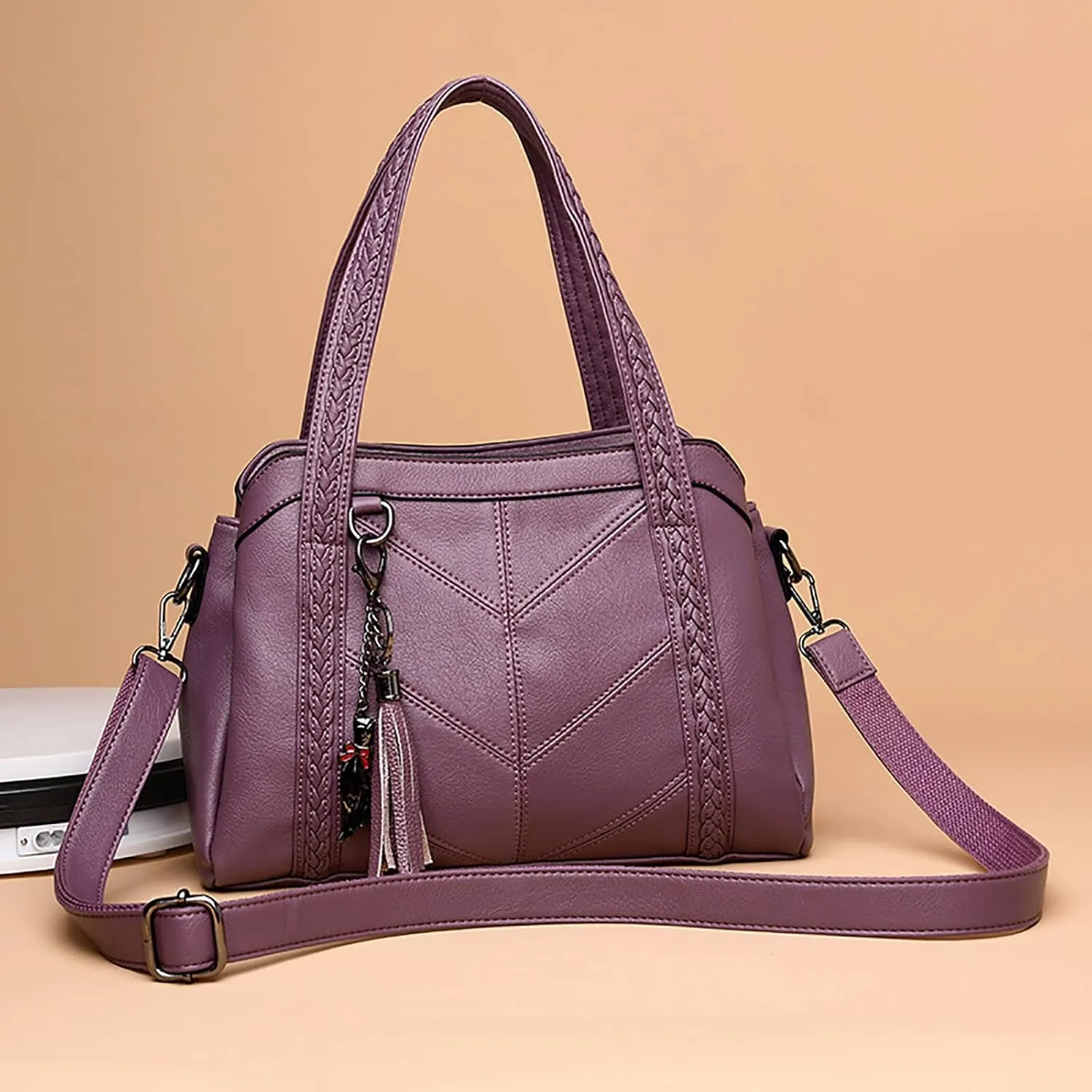 Hobo Hobo Crossbody Purses for Women Shoulder Bag Multipocket Soft Purses Removable Strap Leather Handbags