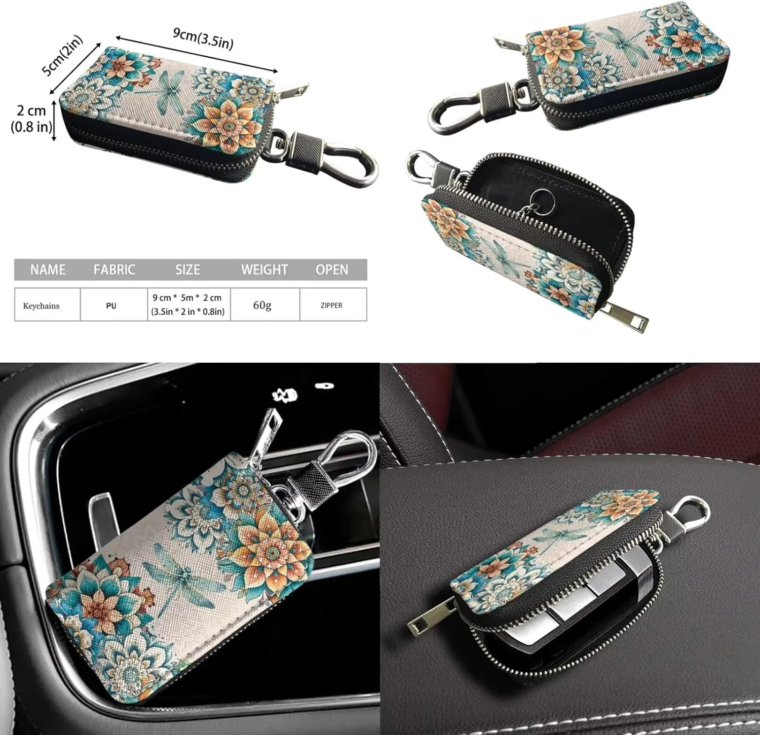 HUGS IDEA Hobo Bag for Women 2 Pack Bucket Bag Portable Car Key Bag Leather Handbag Crossbody Purse