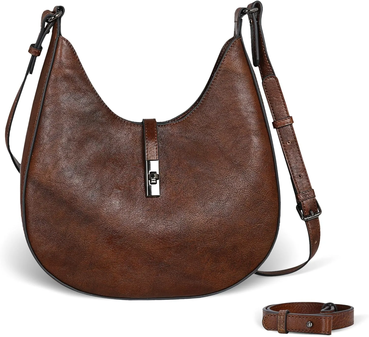 Iswee Genuine Leather Crossbody Bag Hobo Purse Shoulder Handbags Ladies Purses Satchel Bag