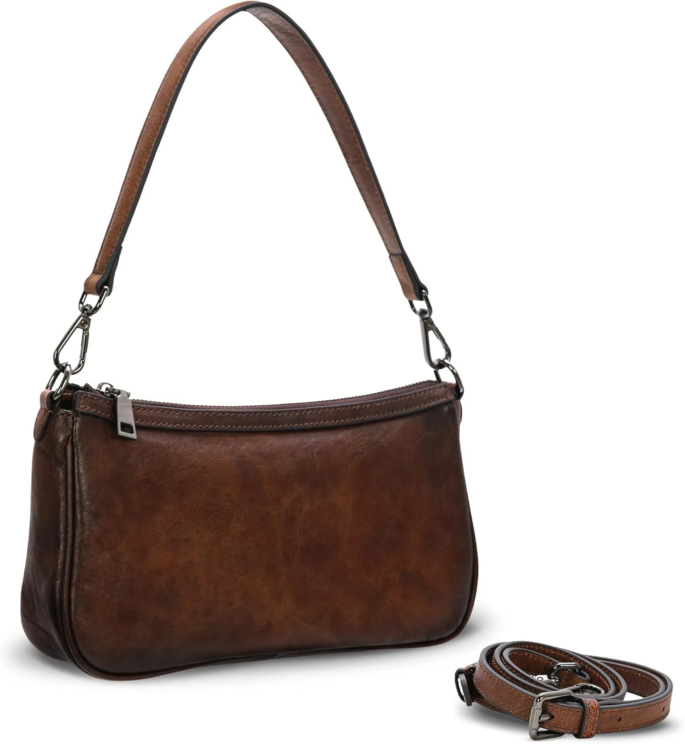 Iswee Genuine Leather Crossbody Bags for Women Retro Shoulder Bag Hobo Handbags Casual