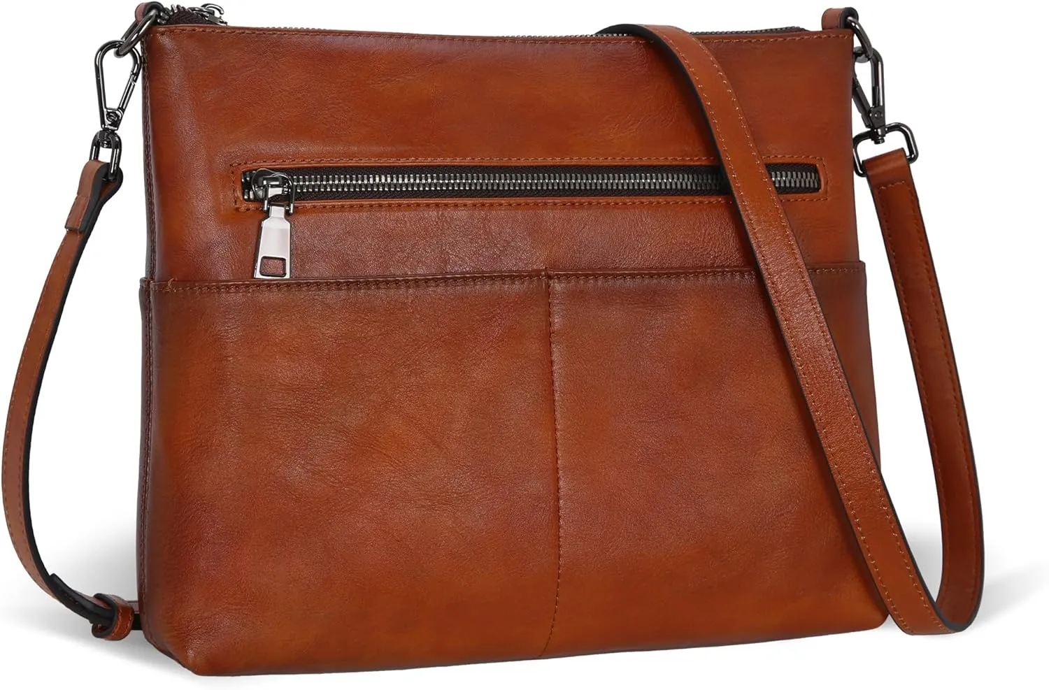 Iswee Genuine Leather Shoulder Bag for Women Crossbody Purse Lightweight Ladies Handbags