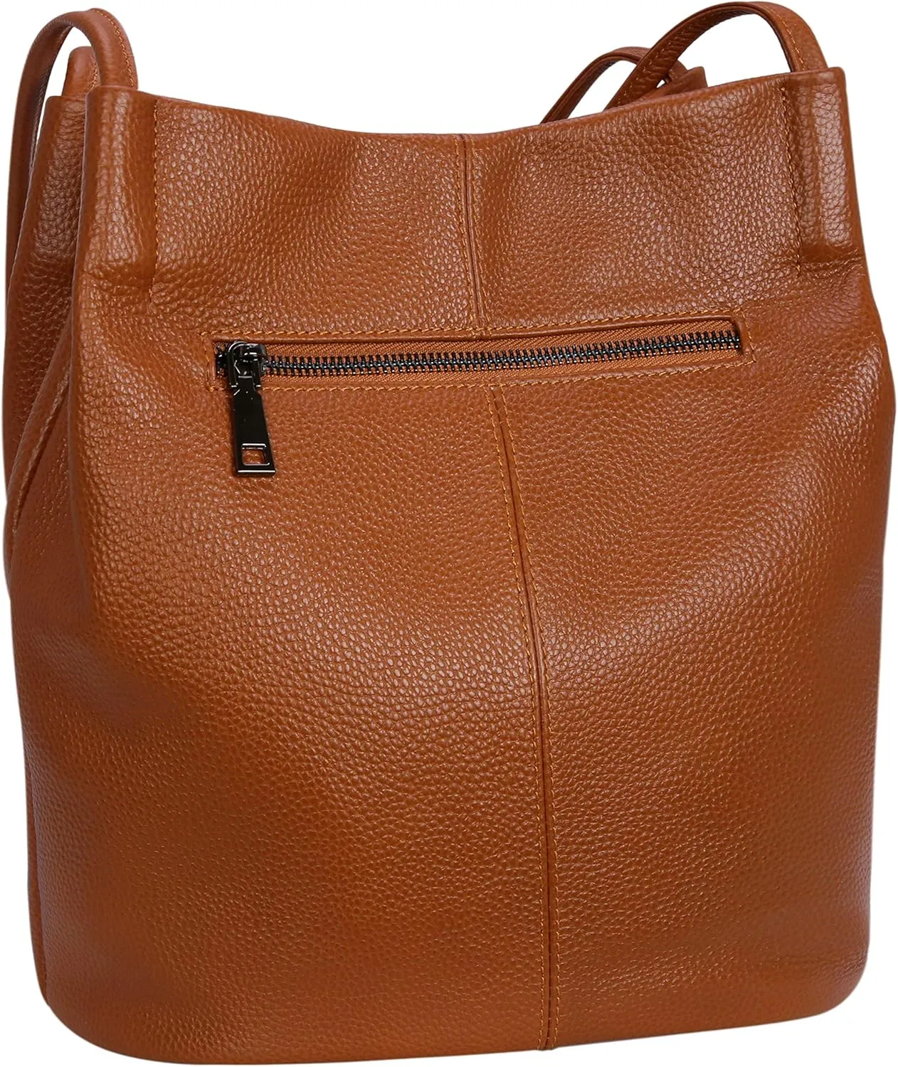 Iswee Genuine Leather Tote Bucket Bags Hobo Shoulder Bags Purse and Handbags for Women Trendy