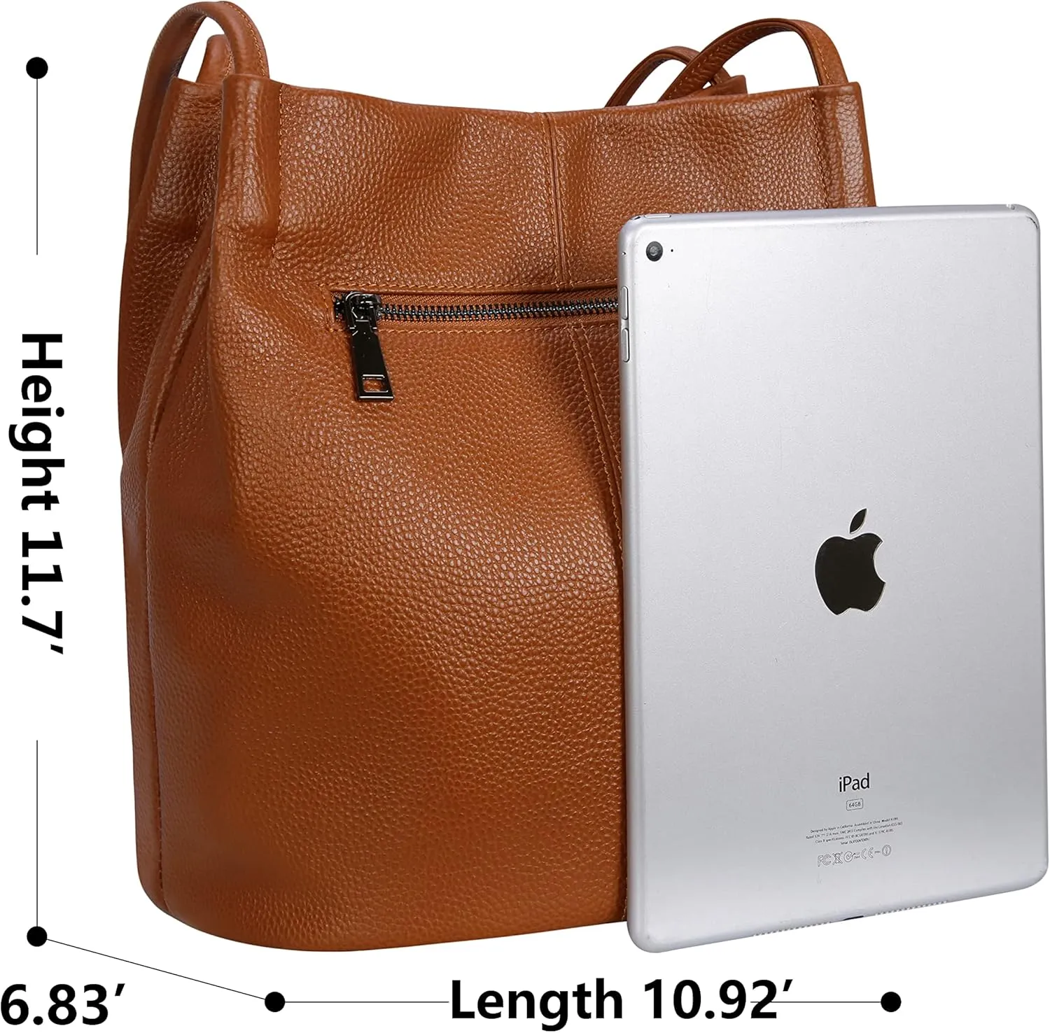 Iswee Genuine Leather Tote Bucket Bags Hobo Shoulder Bags Purse and Handbags for Women Trendy