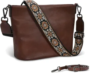 Iswee Leather Crossbody Bags for Women Trendy Shoulder Handbags Hobo Crossbody Purses Pocketbooks for women
