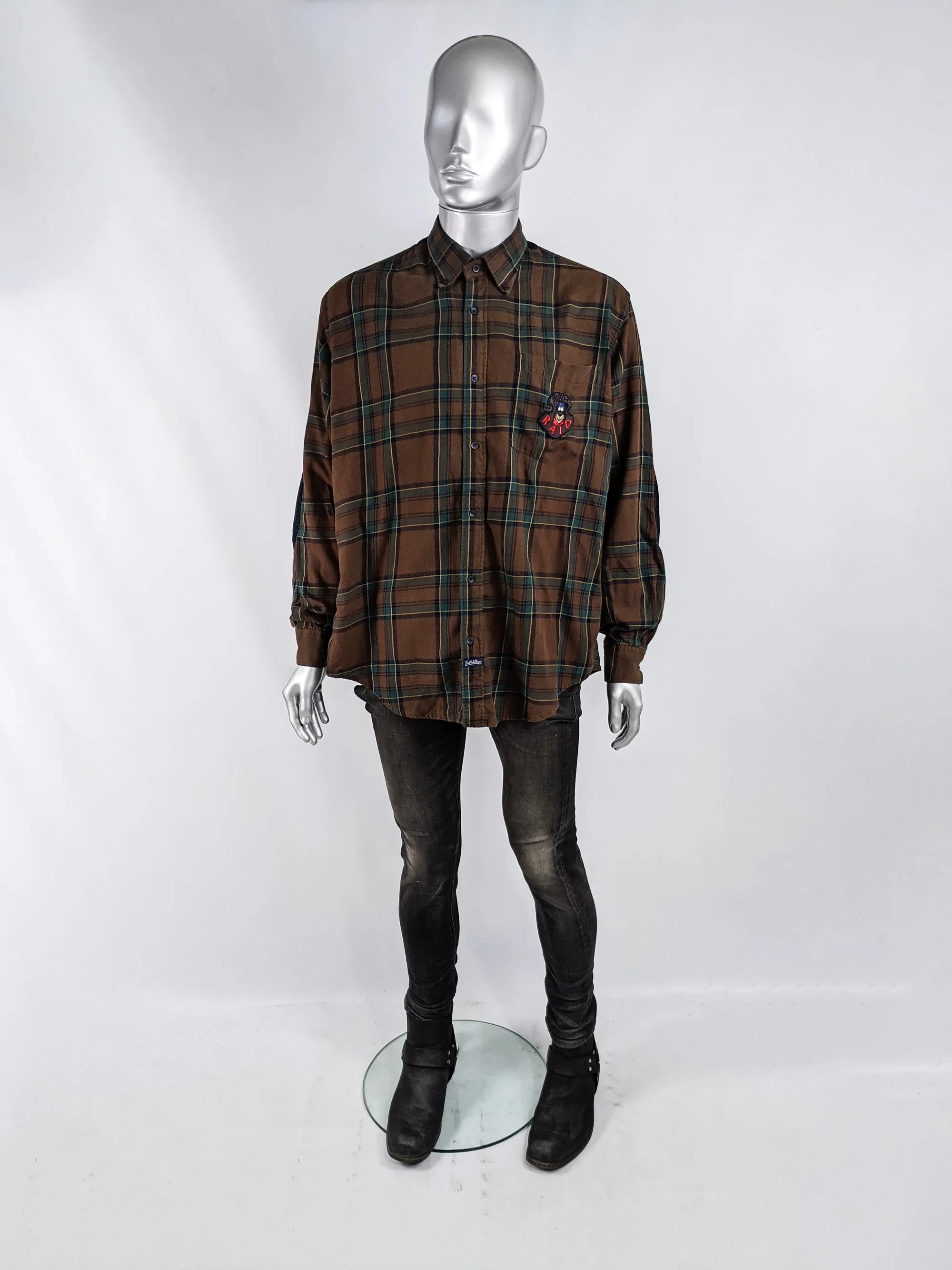 JC de Castelbajac Vintage Huckleberry Hound Mens Flannel Shirt, 1990s