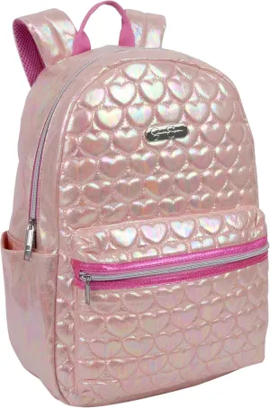 Jessica Simpson Womens Designer Laptop Backpack with Side Pockets, Padded Straps | Classic Modern Backpack for Women (Quilted Hearts), Large