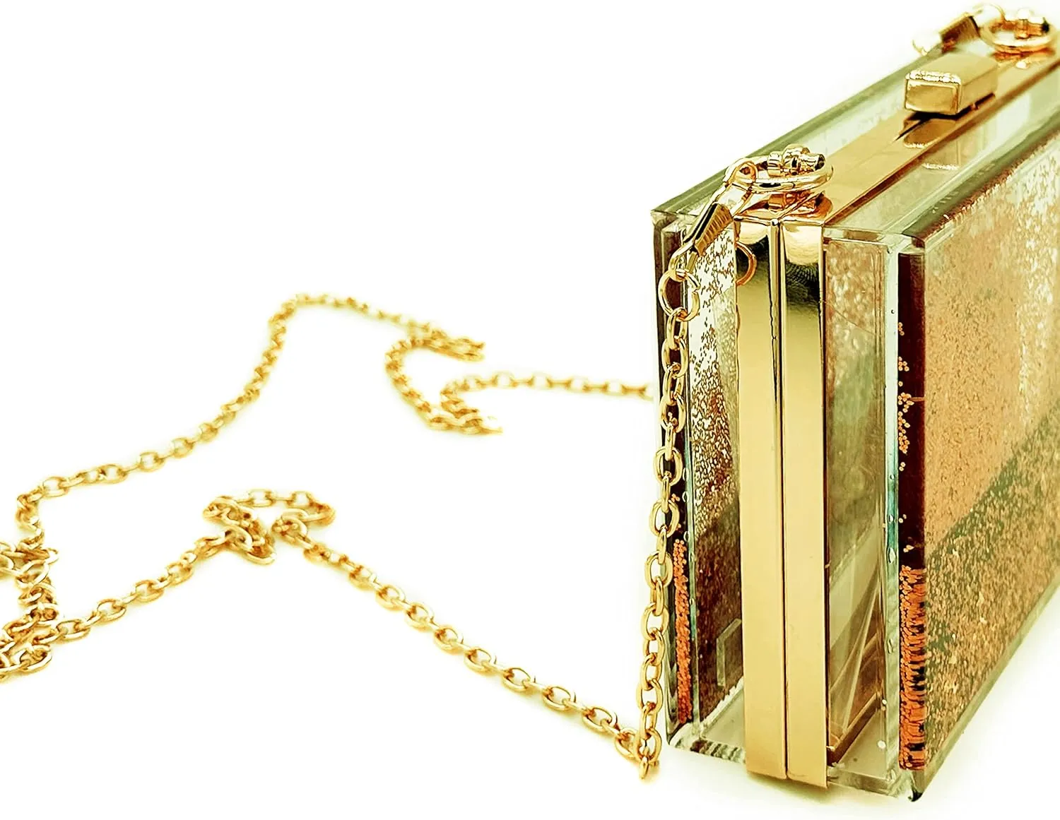 JeVenis Magical Transparent Sequins Clutch Purse Evening Handbag For Party Prom Bride