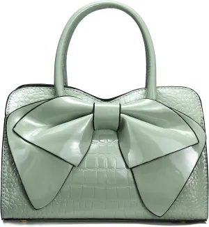 JHVYF Satchel Bag for Women Purse with Bow Crossbody Purse Top-Handle Handbag Trendy Shoulder Bag Work Tote Light Green