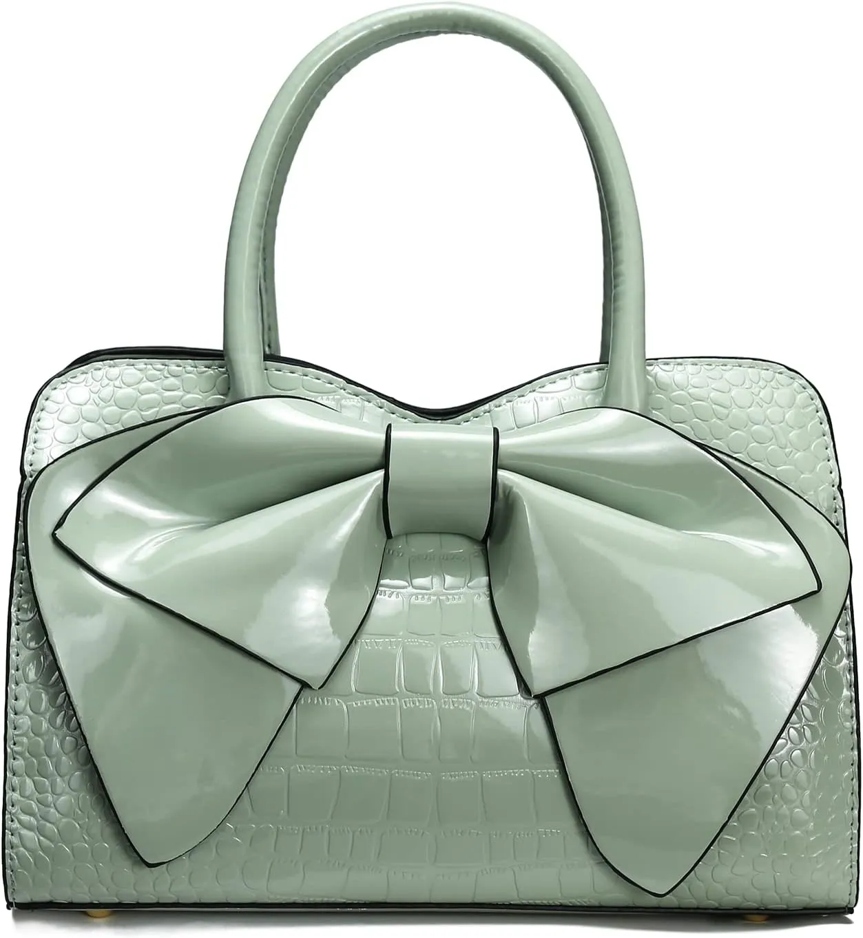 JHVYF Satchel Bag for Women Purse with Bow Crossbody Purse Top-Handle Handbag Trendy Shoulder Bag Work Tote Light Green