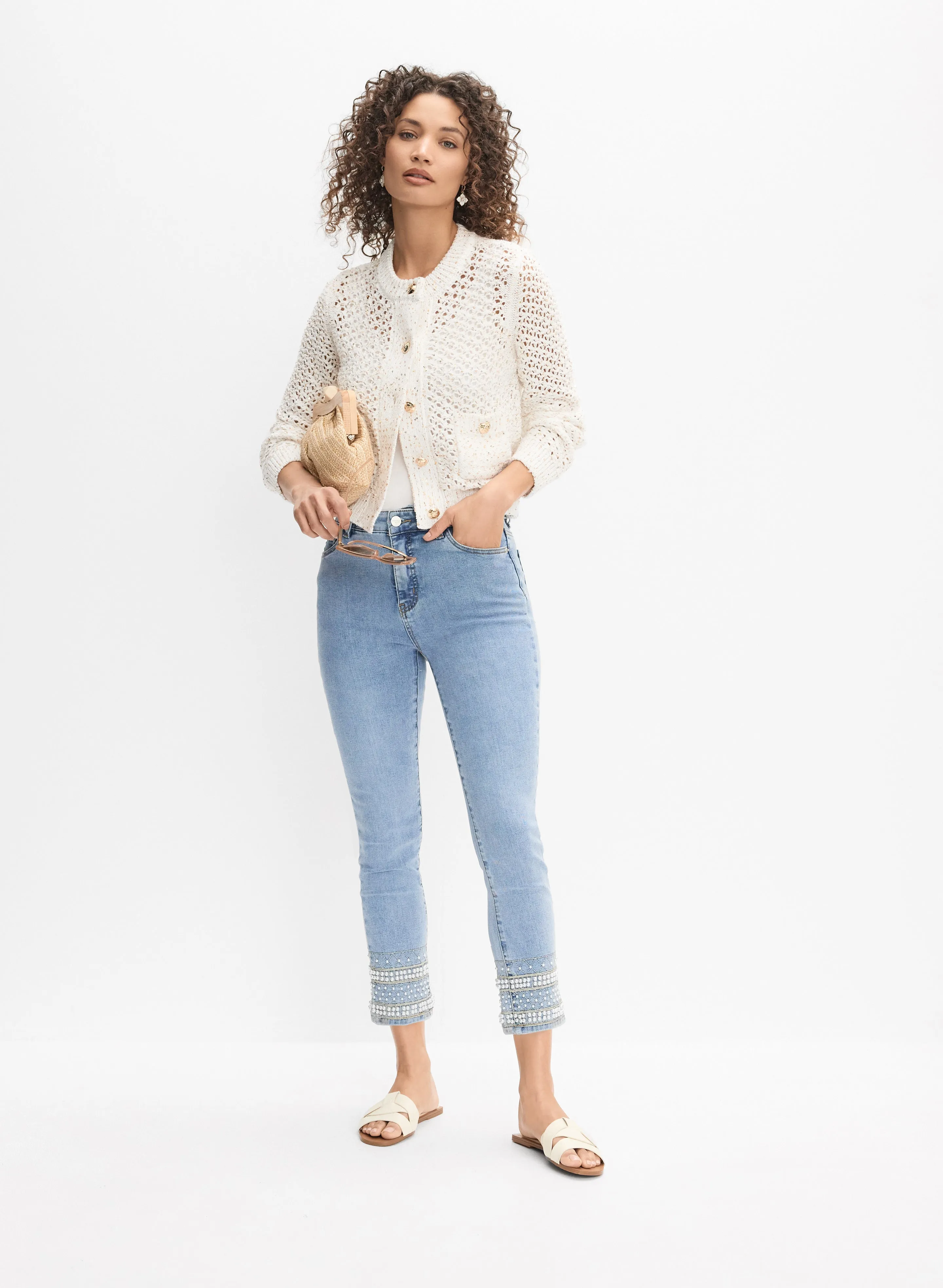 Joseph Ribkoff - Sequined Open-Weave Cardigan