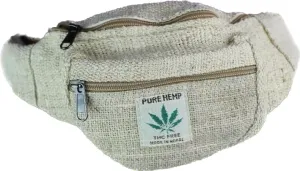 Karma Handicrafts Unisex Hippie Hemp Handmade Travel Hip Waist Belt Bag Crossbody Waist packs (Natural)