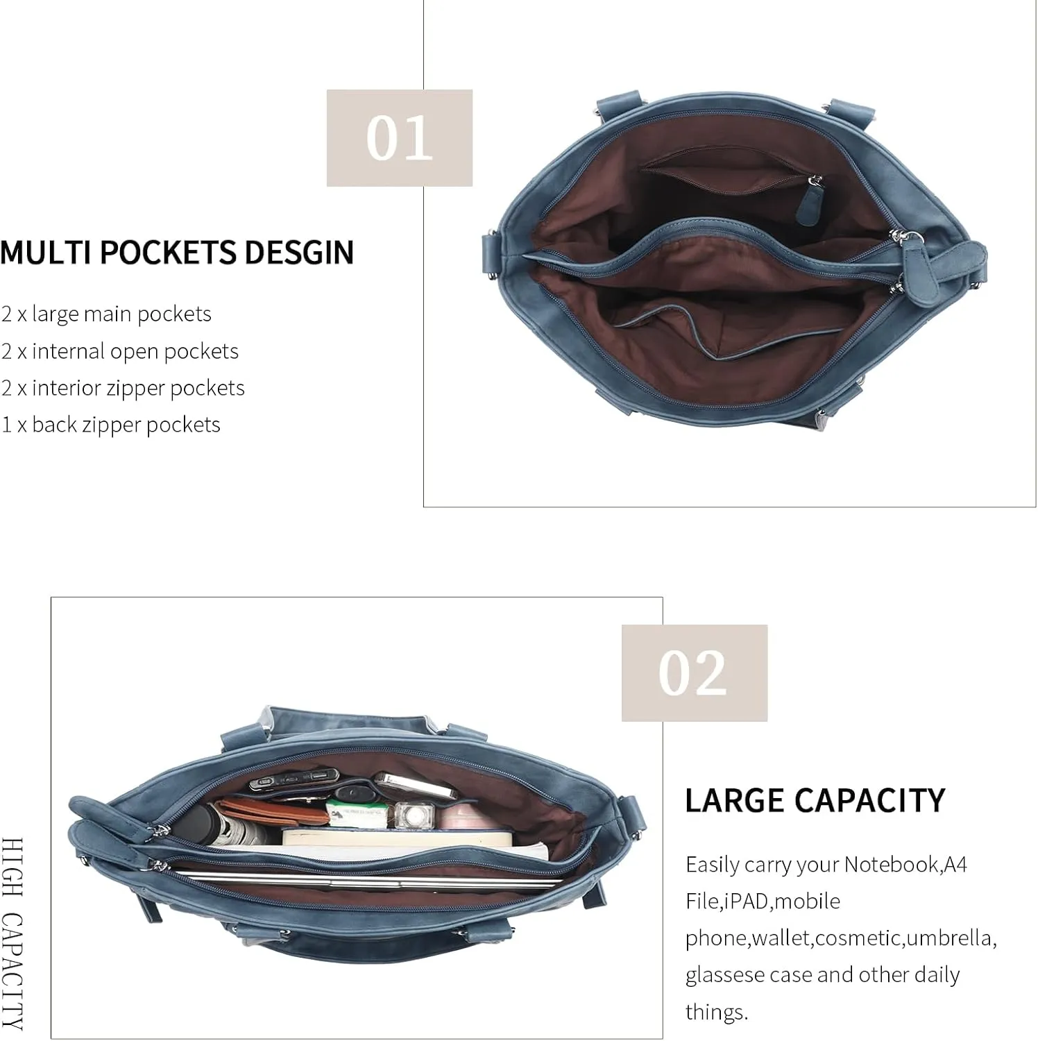 KL928 Large Purses for Women Shoulder Bag Tote Handbags Stylish Vegan Leather Hobo Bags Ladies