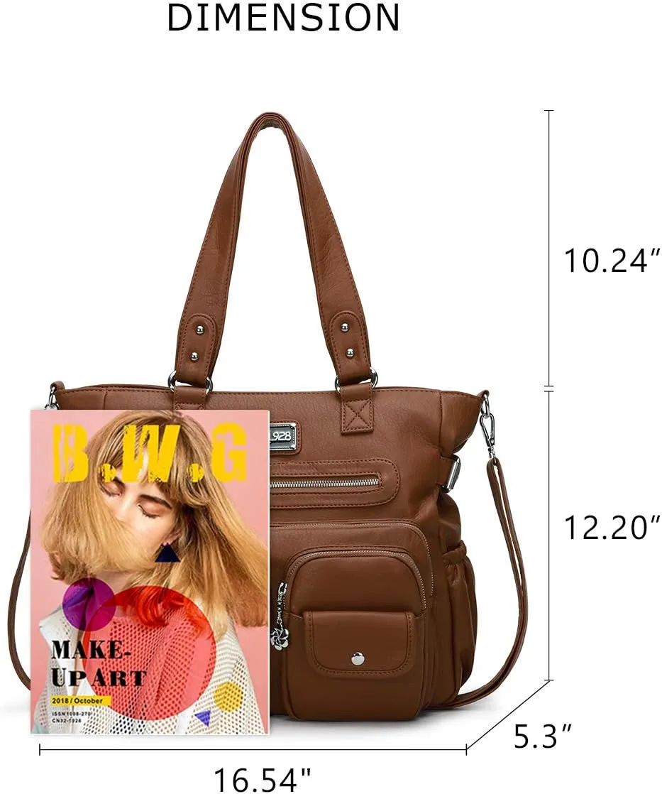 KL928 Large Purses for Women Shoulder Bag Tote Handbags Stylish Vegan Leather Hobo Bags Ladies