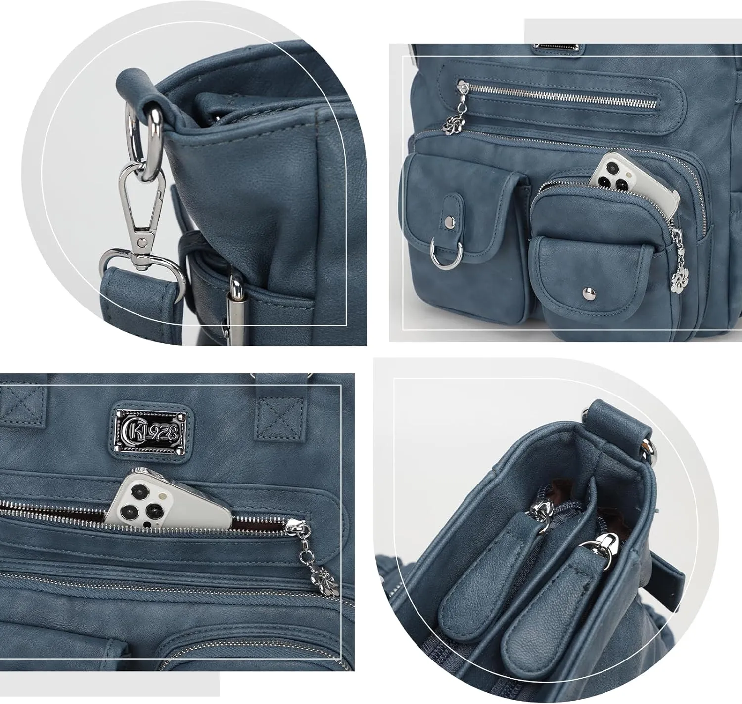 KL928 Large Purses for Women Shoulder Bag Tote Handbags Stylish Vegan Leather Hobo Bags Ladies