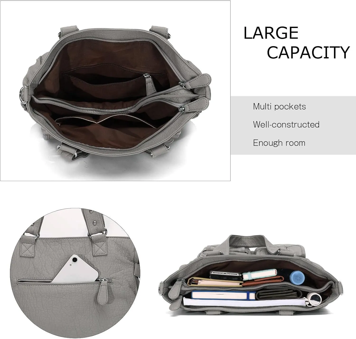 KL928 Large Purses for Women Shoulder Bag Tote Handbags Stylish Vegan Leather Hobo Bags Ladies