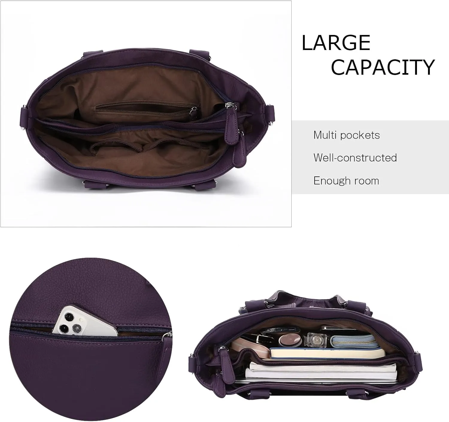 KL928 Large Purses for Women Shoulder Bag Tote Handbags Stylish Vegan Leather Hobo Bags Ladies
