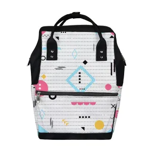 Kuizee Diaper Bag Backpack Multifunction Bag Funky Geometric Modern Art Mutispandex Big Capacity Casual Daypack Mummy Bag Maternity Bag 17 Inch