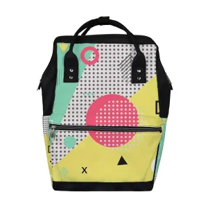 Kuizee Diaper Bag Backpack Multifunction Bag Trendy Geometric Modern Abstract Mutispandex Big Capacity Casual Daypack Mummy Bag Maternity Bag 17 Inch