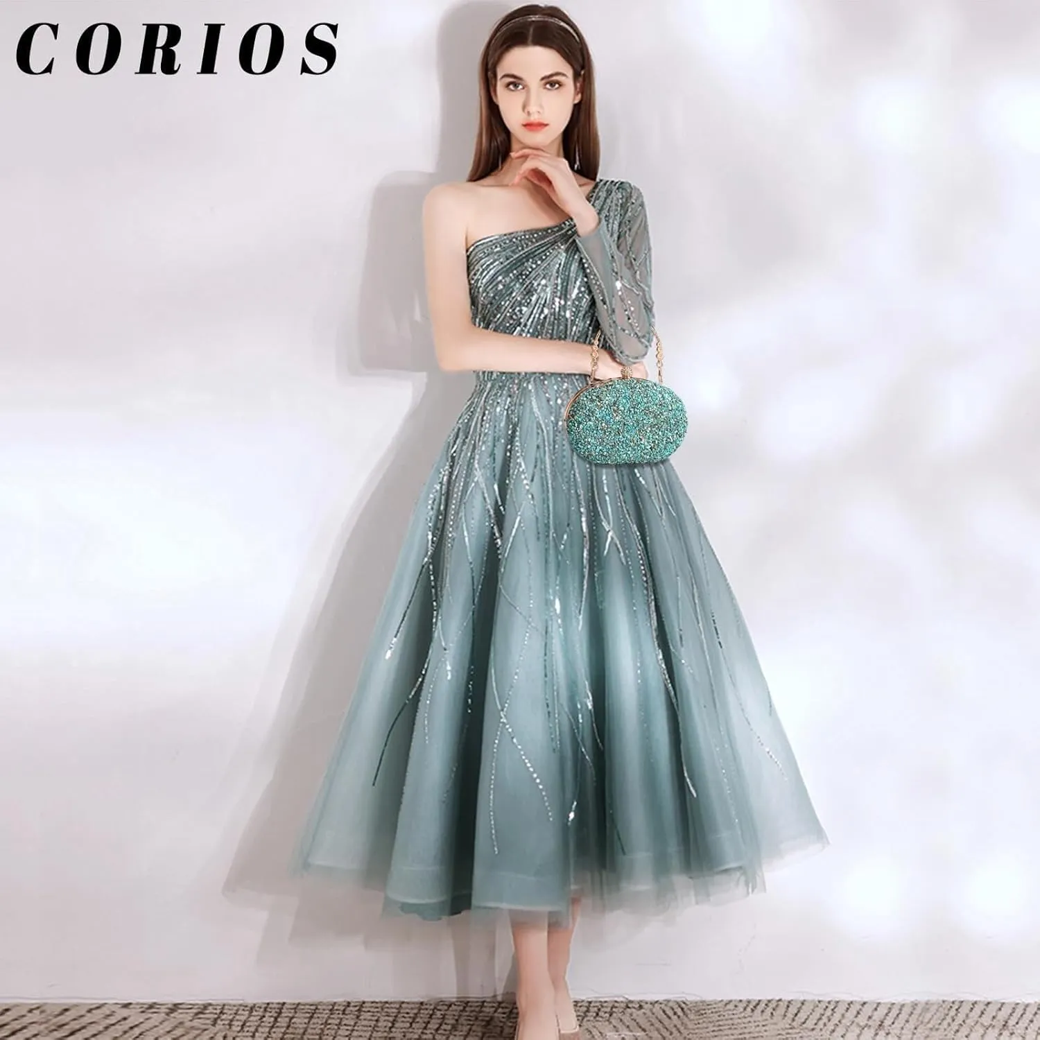 Ladies Handbag With Detachable Elegant Shoulder Sparkly Weeding Women Evening Sequin Clutch Bridal Wedding Purse